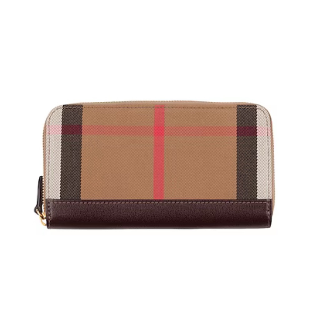 Burberry Checkered Tan and Brown Wallet‎